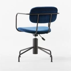 Nyle Navy Blue Velvet Office Chair 12 Nyle Navy Blue Velvet Office Chair -Chic Living Shop NyleNavyVlvtChair3QBSSS23