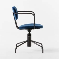 Nyle Navy Blue Velvet Office Chair 11 Nyle Navy Blue Velvet Office Chair -Chic Living Shop NyleNavyVlvtChairSDSSS23