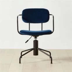 Nyle Navy Blue Velvet Office Chair