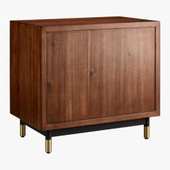 Oberlin 2-Drawer Faux Leather And Wood Nightstand -Chic Living Shop OberlinNighstand3QFBS18