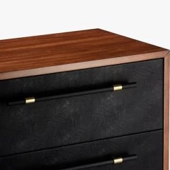 Oberlin 2-Drawer Faux Leather And Wood Nightstand -Chic Living Shop OberlinNighstandAV2S18