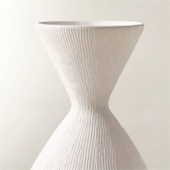 Olpe Ribbed White Terracotta Vase -Chic Living Shop OlpeWhiteRibbedVaseAVSHF23