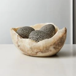 Onyx Raw Edge Stone Bowl -Chic Living Shop OnyxNFossilBowlROS19