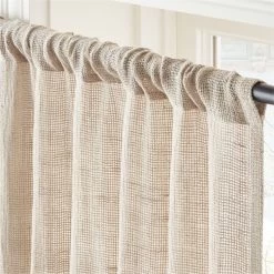 Flax Linen Openweave Window Curtain Panel 48''x84'' -Chic Living Shop OpnwvFlaxLn96CurtainPnlAVSHS23