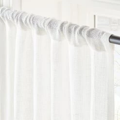 White Linen Openweave Window Curtain Panel 48''x84'' -Chic Living Shop OpnwvWhtLn96CurtainPnlAV2SHS23