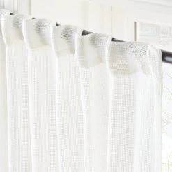 White Linen Openweave Window Curtain Panel 48''x84'' -Chic Living Shop OpnwvWhtLn96CurtainPnlAVSHS23