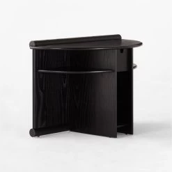 Osoppo Black Ebonized Ash Wood Nightstand -Chic Living Shop OsoppoBlackNightstand3QSSF22
