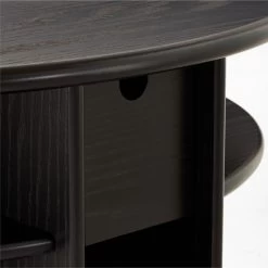 Osoppo Black Ebonized Ash Wood Nightstand -Chic Living Shop OsoppoBlackNightstandAVSSF22