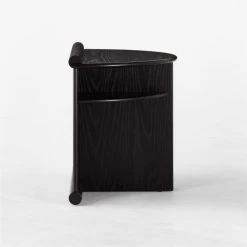 Osoppo Black Ebonized Ash Wood Nightstand -Chic Living Shop OsoppoBlackNightstandSDSSF22