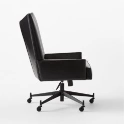 Bowtie Black Leather Office Chair Model 3002 -Chic Living Shop PaulMcCobbBwtBkLtOffcChrSDSSS23