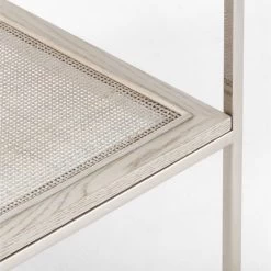 Connoisseur 2-Drawer White Oak Wood Nightstand With Marble Top Model 8714 -Chic Living Shop PaulMccobb8714WWCnNtstdAV2SSS22