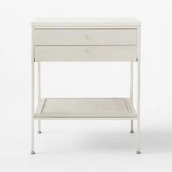 Connoisseur 2-Drawer White Oak Wood Nightstand With Marble Top Model 8714 -Chic Living Shop PaulMccobb8714WWCnNtstdSOSSS22