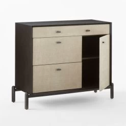Perch Lacquered Linen File Cabinet -Chic Living Shop PerchFileCredenza3QAVSSS23