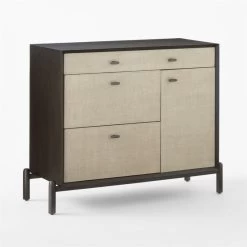 Perch Lacquered Linen File Cabinet -Chic Living Shop PerchFileCredenza3QSSS23