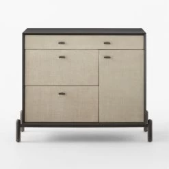 Perch Lacquered Linen File Cabinet -Chic Living Shop PerchFileCredenzaSOSSS23