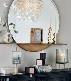 Chelsea Cement Box Small -Chic Living Shop PerchRoundMirrorWithShelfMR20