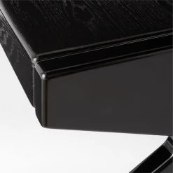 Perno 2-Drawer High-Gloss Black Oak Wood Desk -Chic Living Shop PernoDeskAVSSS23