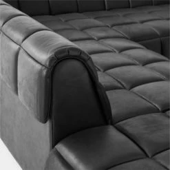 Pezzo 6-Piece L-Shaped Black Leather Sectional Sofa With Left Arm -Chic Living Shop Pezzo6PcBlkLthrLASectAVSSS23