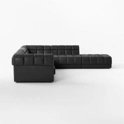 Pezzo 6-Piece L-Shaped Black Leather Sectional Sofa With Left Arm -Chic Living Shop Pezzo6PcBlkLthrLASectSDSSS23