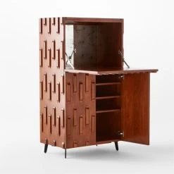 Piera Mahogany Wood Bar Cabinet -Chic Living Shop PieraWoodBarCabinet3QAVSSS22
