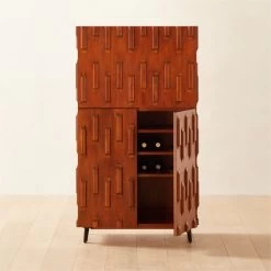 Piera Mahogany Wood Bar Cabinet -Chic Living Shop PieraWoodBarCabinetAVSHS22