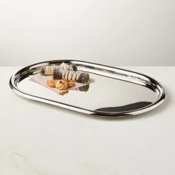 Piero Oval Polished Stainless Steel Serving Tray 5 Piero Oval Polished Stainless Steel Serving Tray -Chic Living Shop PieroOvalSSServingTrayAVSHF22