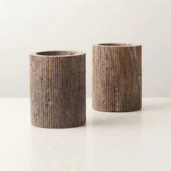 Pietra Grey Travertine Pillar Candle Holder Small -Chic Living Shop PietraTrvrtnPllrHolderSmAV3SHF22