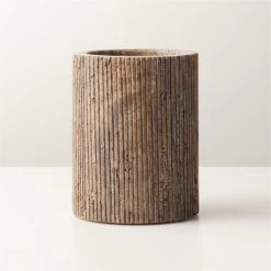 Pietra Grey Travertine Pillar Candle Holder Small