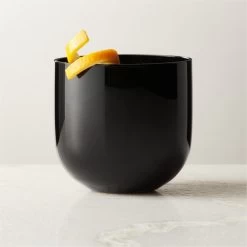 Pina Black Old-Fashioned Glass -Chic Living Shop PinaBlackSingleROF22