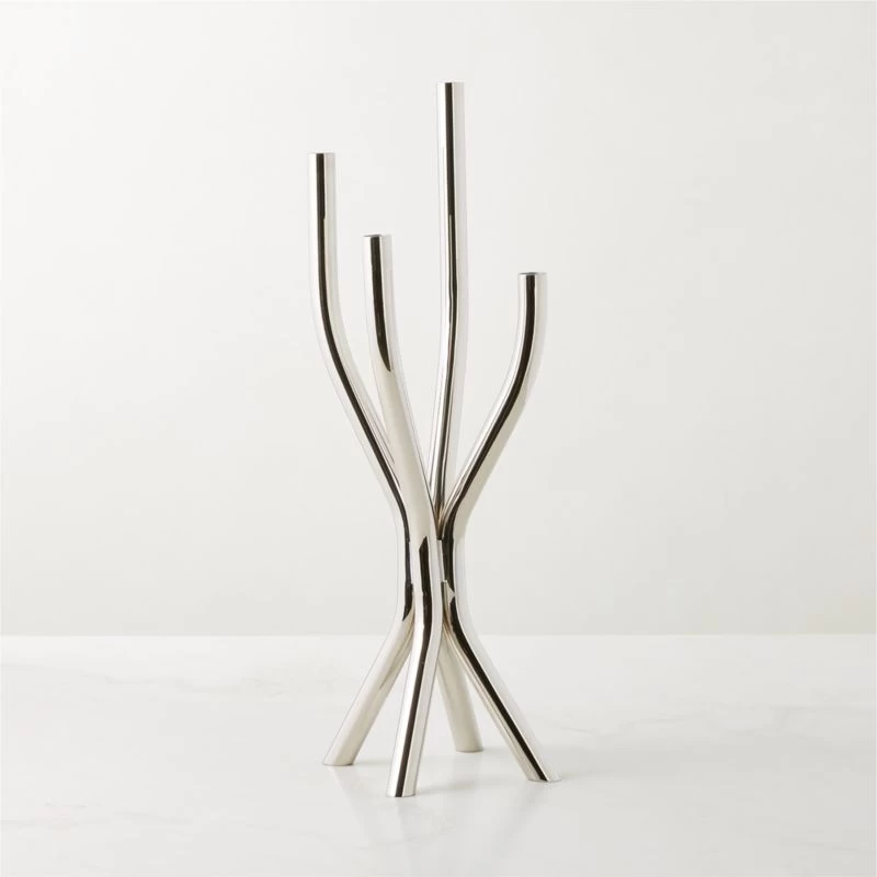 Plata Stainles Steel Multi Taper Candle Holder 3 Plata Stainles Steel Multi Taper Candle Holder
