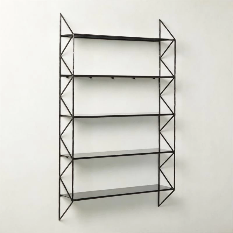 Ponte Black Metal Wall Mount Bookshelf Tall 5 Ponte Black Metal Wall Mount Bookshelf Tall - Image 3