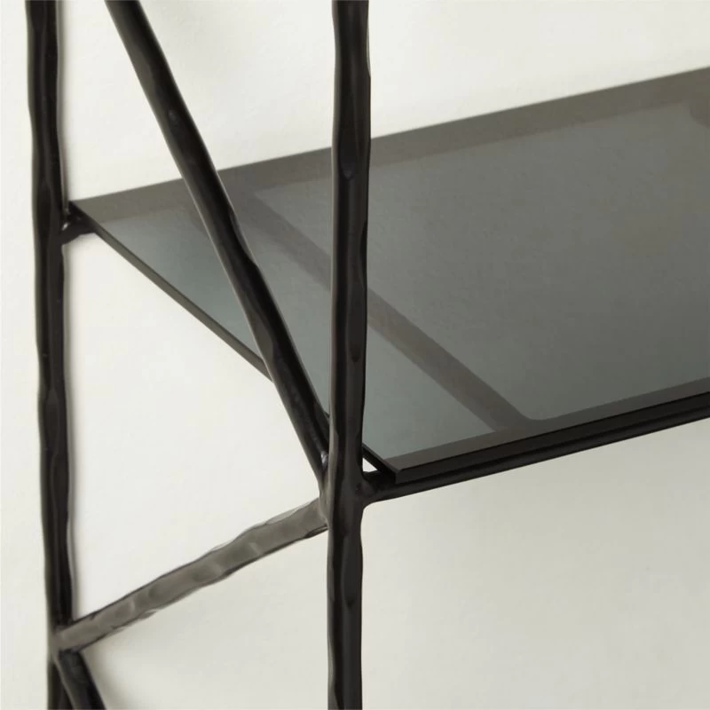 Ponte Black Metal Wall Mount Bookshelf Tall 6 Ponte Black Metal Wall Mount Bookshelf Tall - Image 4