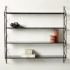 Ponte Black Metal Wall Mount Bookshelf Wide -Chic Living Shop PonteHmrdRdWideBookcaseAVSHS22