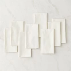 Poplin Ivory Cloth Napkins Set Of 8