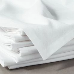 Poplin White Cloth Napkins Set Of 8 -Chic Living Shop PoplinWhiteNapkinS8ROF18