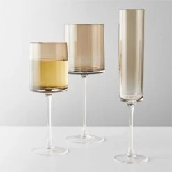 Porsha Smoked Champagne Flute -Chic Living Shop PorshaSmokeGroupFHF21