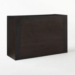 Port Low 4-Drawer Blackened Walnut Wood Dresser -Chic Living Shop PortBlckndWdShrtDresser3QBSSS21