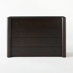 Port Low 4-Drawer Blackened Walnut Wood Dresser -Chic Living Shop PortBlckndWdShrtDresserSOSSS21