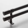 Porter Matte Black Double Curtain Rod 28"-48"x1.25" 2 Porter Matte Black Double Curtain Rod 28"-48"x1.25" -Chic Living Shop PorterDbRd1p25FBMtBk28d48AVSHF21