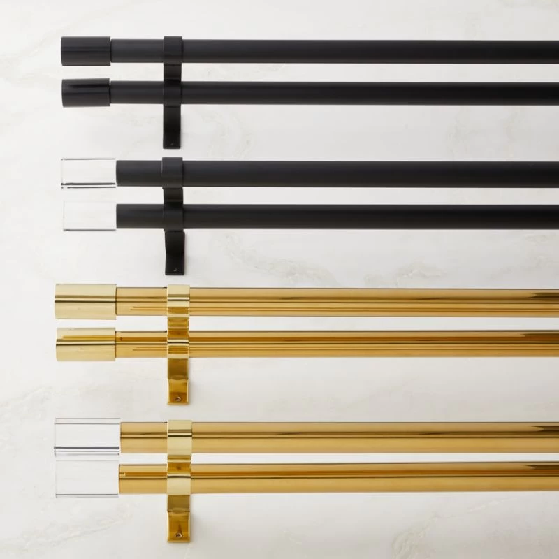 Porter Matte Black Double Curtain Rod 28"-48"x1.25" 4 Porter Matte Black Double Curtain Rod 28"-48"x1.25" - Image 2