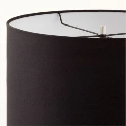 Prix Leather And Polished Nickel Floor Lamp -Chic Living Shop PrixBlkLthrFloorLampAV2SHS23