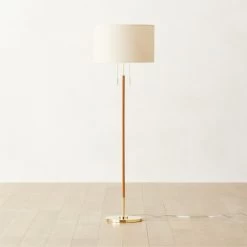 Prix Leather And Polished Brass Floor Lamp