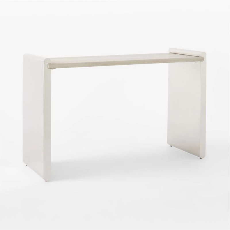 Raggio Stainless Steel Desk With White Wood Top 6 Raggio Stainless Steel Desk With White Wood Top - Image 4