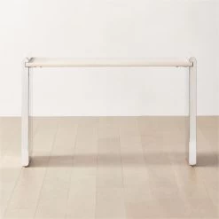 Raggio Stainless Steel Desk With White Wood Top