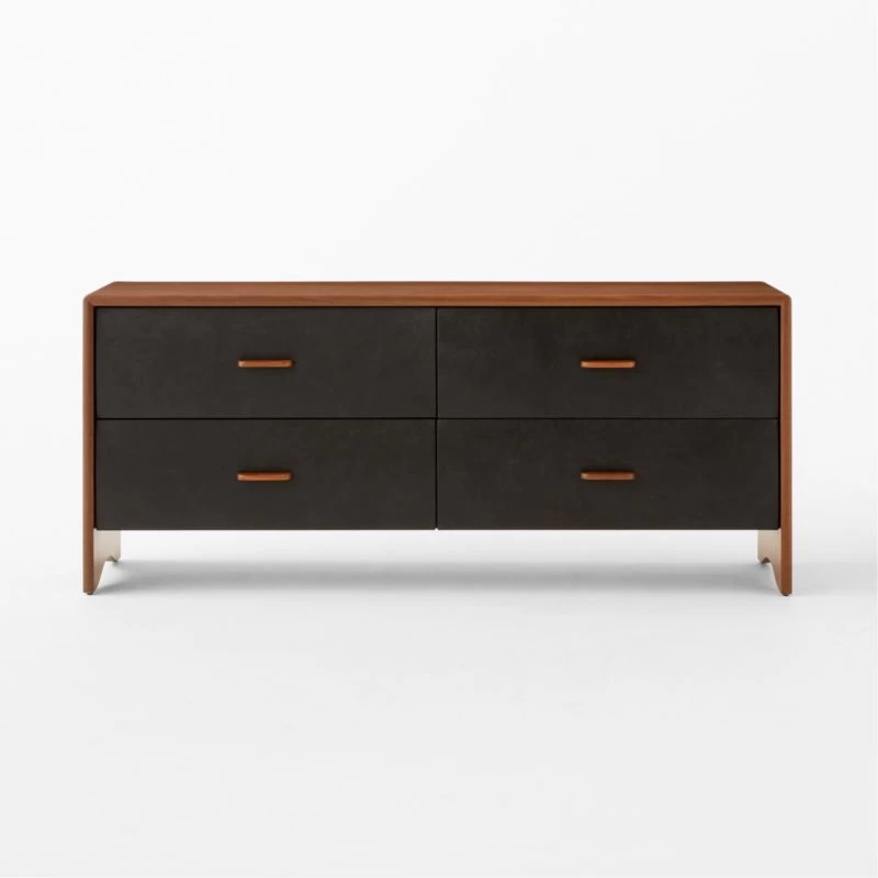 Ralston Low 4-Drawer Wood Dresser 5 Ralston Low 4-Drawer Wood Dresser - Image 3