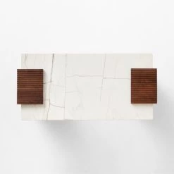 Reach White Marble-Top Desk -Chic Living Shop ReachMarbleNAshDeskTOPSSS23