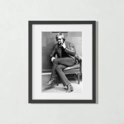 'Redford On The Line' Photographic Print In Black Frame 17.75''x21.75''