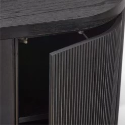 Reid Oval Black Wood Storage Desk -Chic Living Shop ReidEbonizedDeskAVSSS23