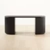 Reid Oval Black Wood Storage Desk -Chic Living Shop ReidEbonizedDeskSHS23