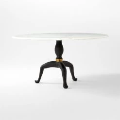 Reign Large Round Marble Dining Table 9 Reign Large Round Marble Dining Table -Chic Living Shop ReignMrblNMtlLrgDngTable3QSSF21